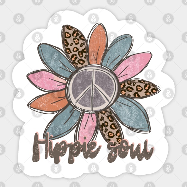 Hippie Soul Boho Daisy shirt Sticker by Mastilo Designs